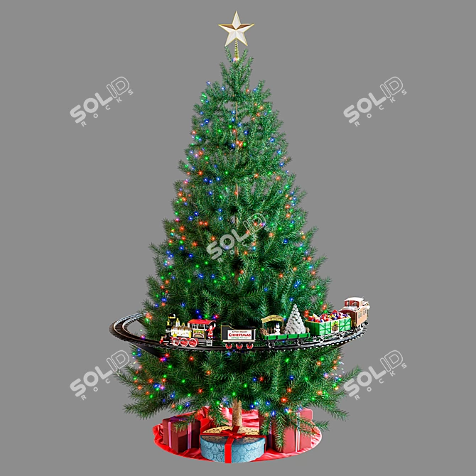 Holiday Tree Train: Festive Lights & Sounds 3D model image 10