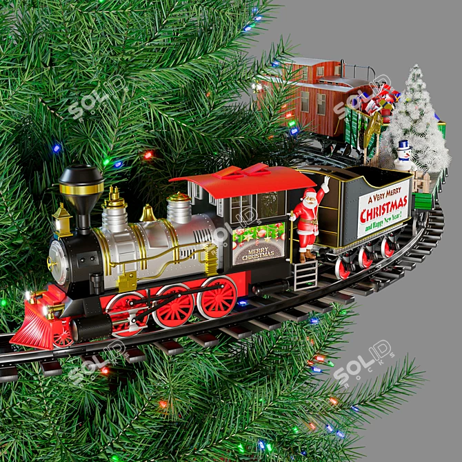 Holiday Tree Train: Festive Lights & Sounds 3D model image 11