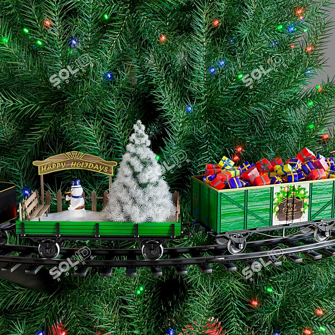 Holiday Tree Train: Festive Lights & Sounds 3D model image 12