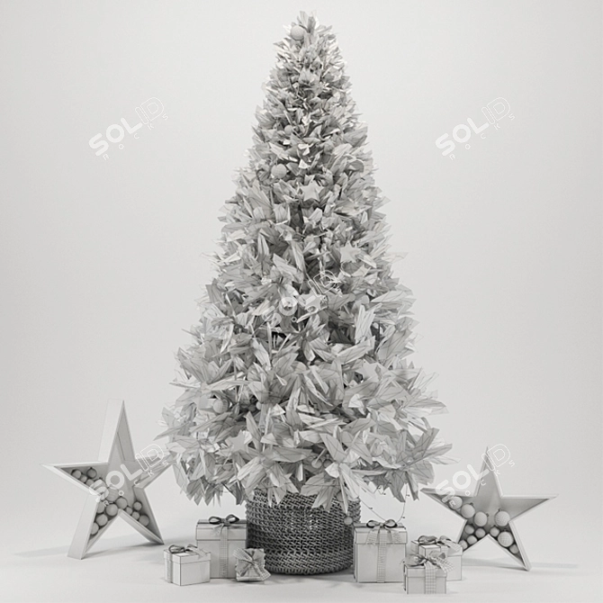 Festive Pine Tree 3D model image 3