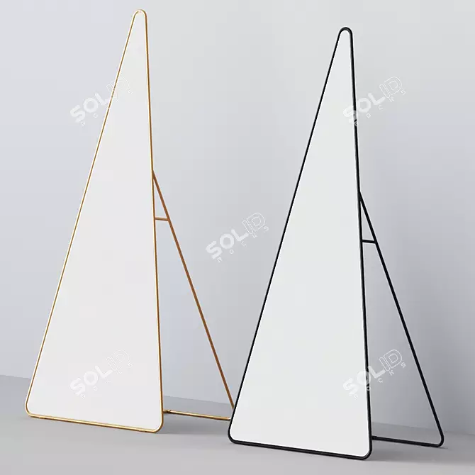 Modern Triangle Standing Mirror 3D model image 1