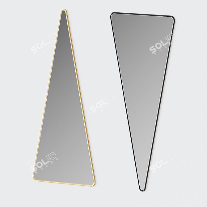 Modern Triangle Standing Mirror 3D model image 2