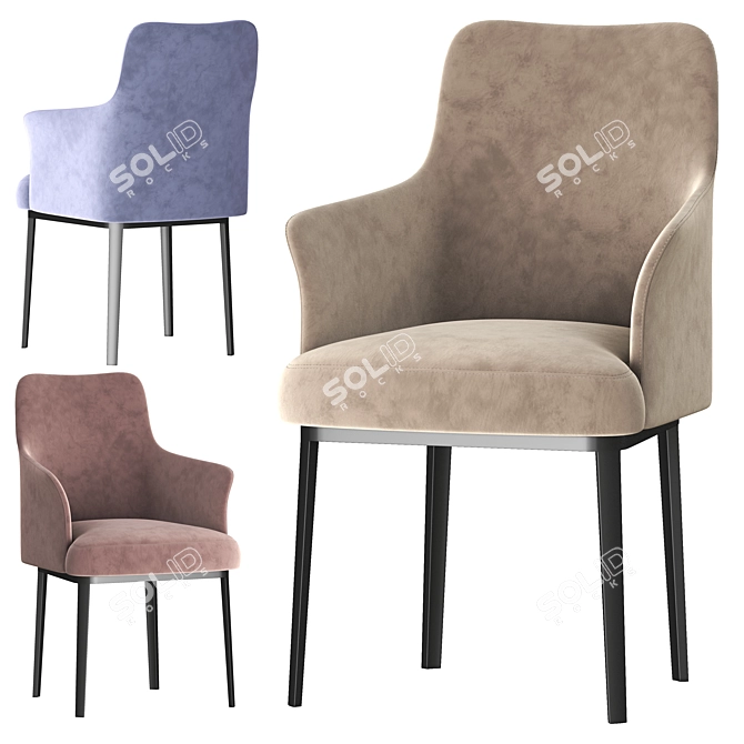 Modern Elegant Sophie Chair by Poliform 3D model image 2