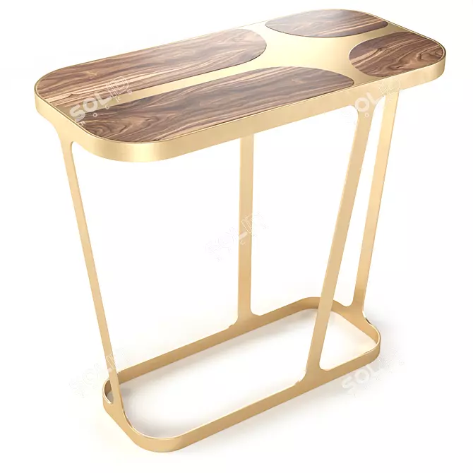 Zaha Brass Console: Elegant and Functional 3D model image 1