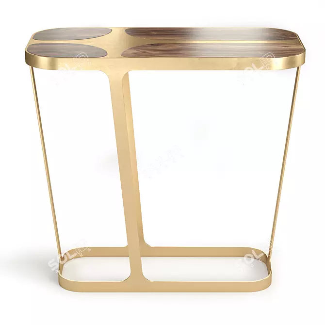 Zaha Brass Console: Elegant and Functional 3D model image 2