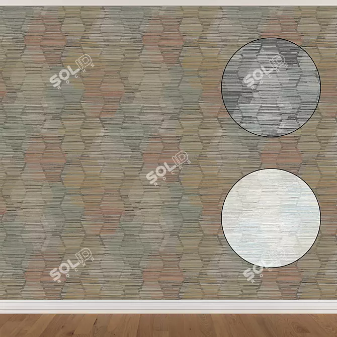 Seamless Wallpaper Set - 3 Colors 3D model image 1