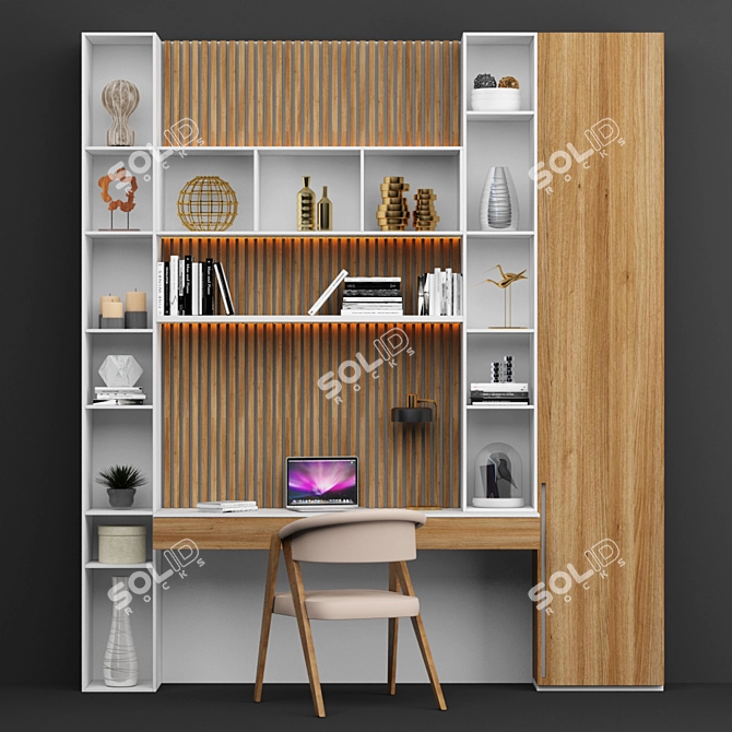 Spacious and Stylish Office Workstation 3D model image 1