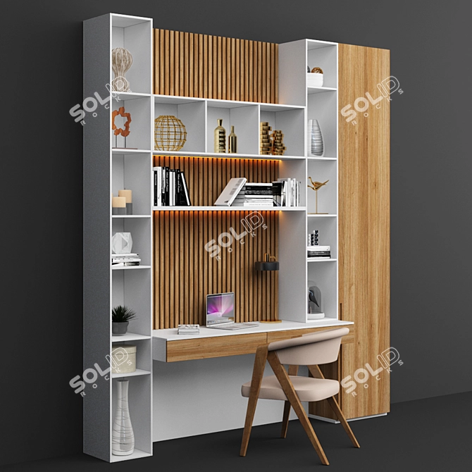 Spacious and Stylish Office Workstation 3D model image 2