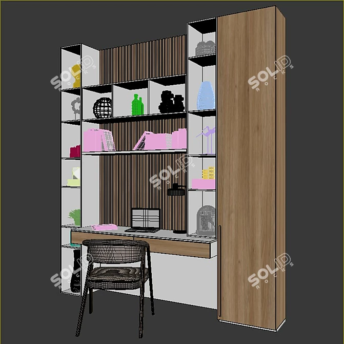 Spacious and Stylish Office Workstation 3D model image 3