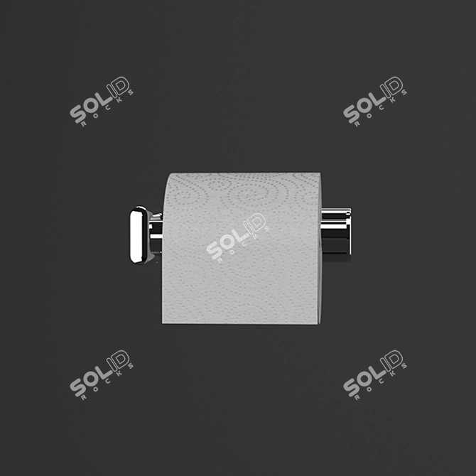 Sleek Chrome Toilet Paper Holder 3D model image 2