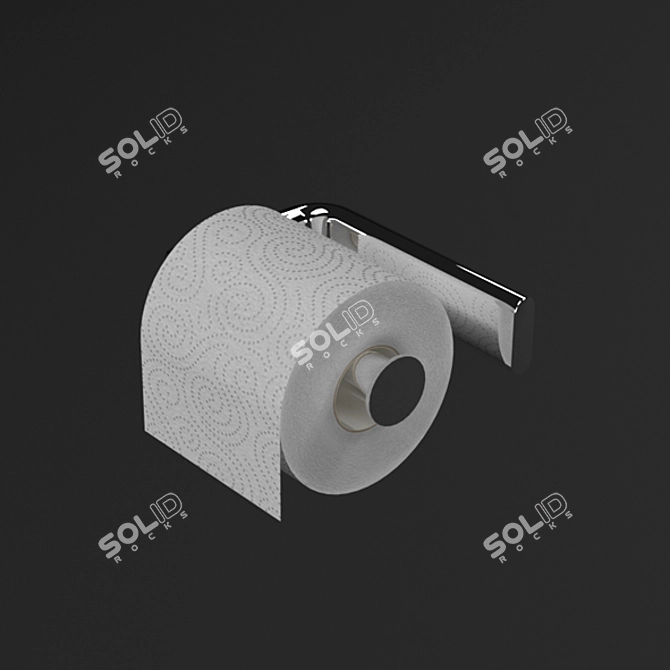 Sleek Chrome Toilet Paper Holder 3D model image 3