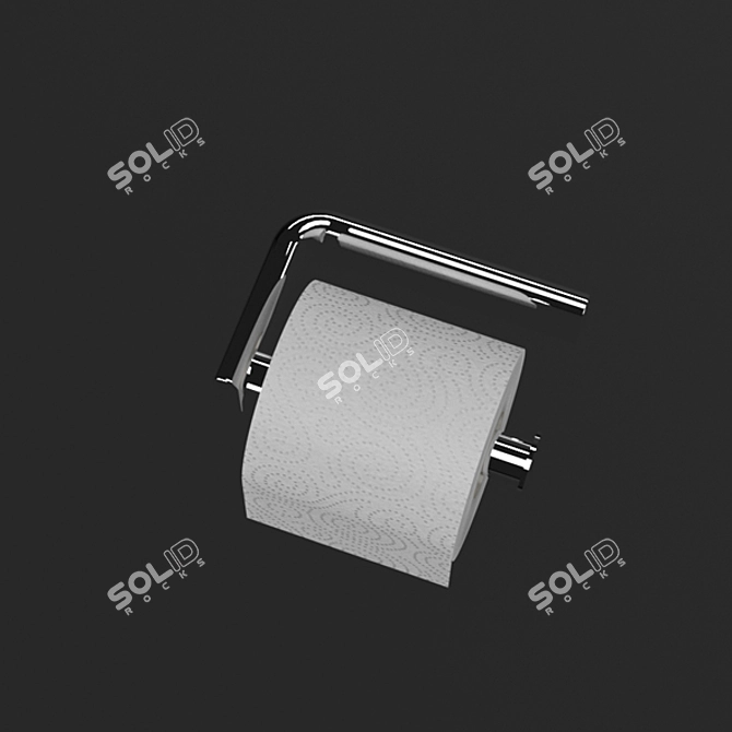 Sleek Chrome Toilet Paper Holder 3D model image 4