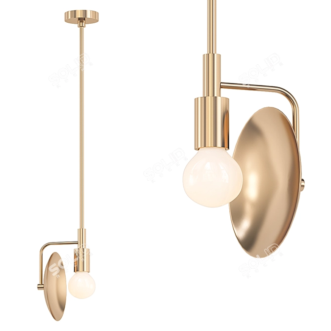 Orbit Brass Pendant Light 3D model image 1