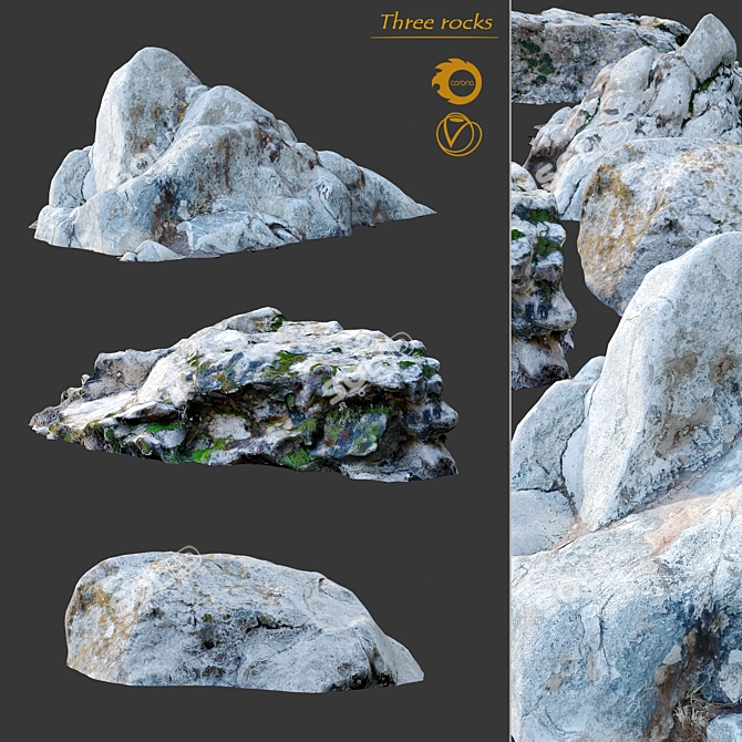 Photogrammetry Rocks Pack 3D Model - SolidRocks.net