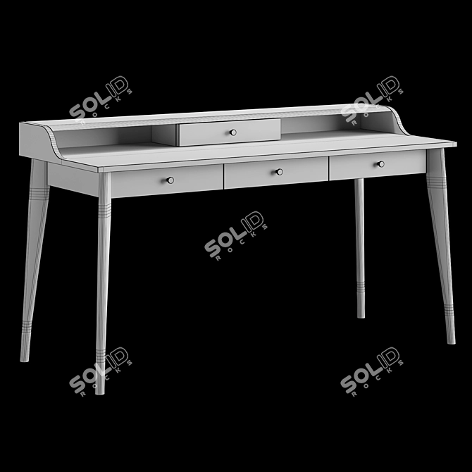 Rustic Woodworking Table 3D model image 4