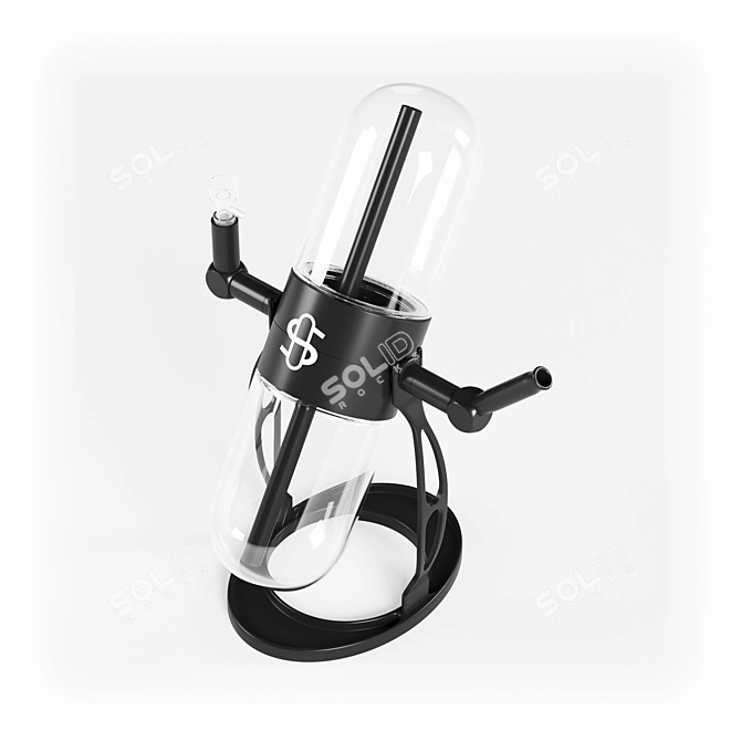 360° Kinetic Glass Gravity Hookah 3D model image 2