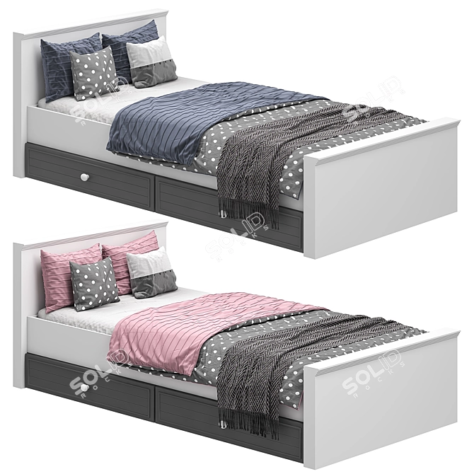 Archive Bed 03: Dual Color Options 3D model image 1