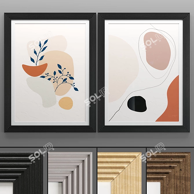 Elegant Art Frame Set 3D model image 1