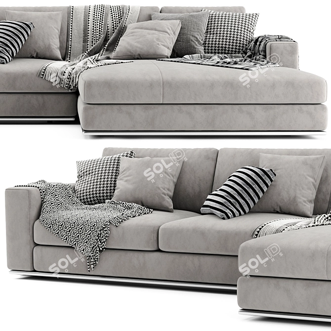 Minotti Hamilton Modern Chaise Lounge Sofa 3D model image 3