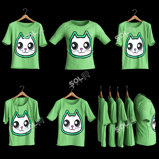 5-Piece T-Shirt Set: Versatile & High-Quality 3D model image 2