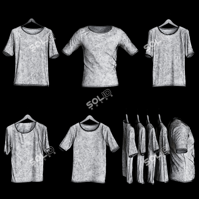 5-Piece T-Shirt Set: Versatile & High-Quality 3D model image 5