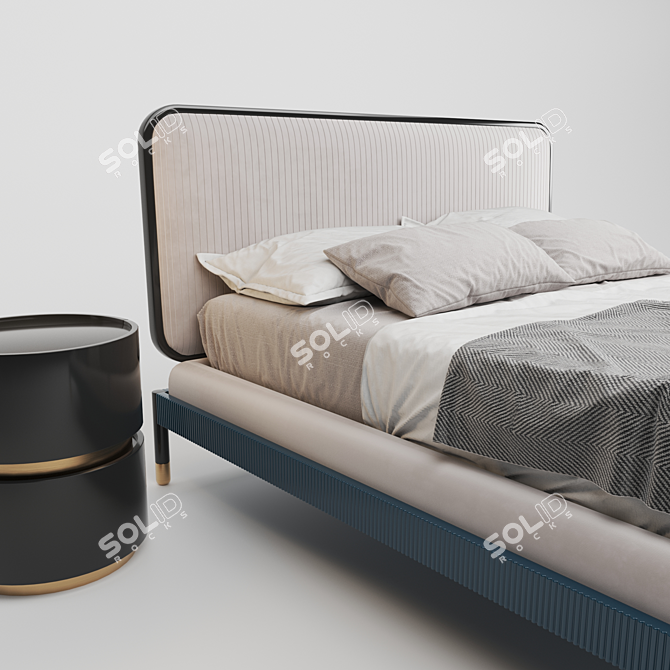 Elegant Plisse Bed by Pianca 3D model image 2