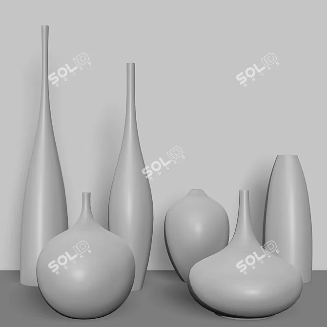 Stylish Decor Vases Set #17: 3D Model with Textures and Materials 3D model image 2