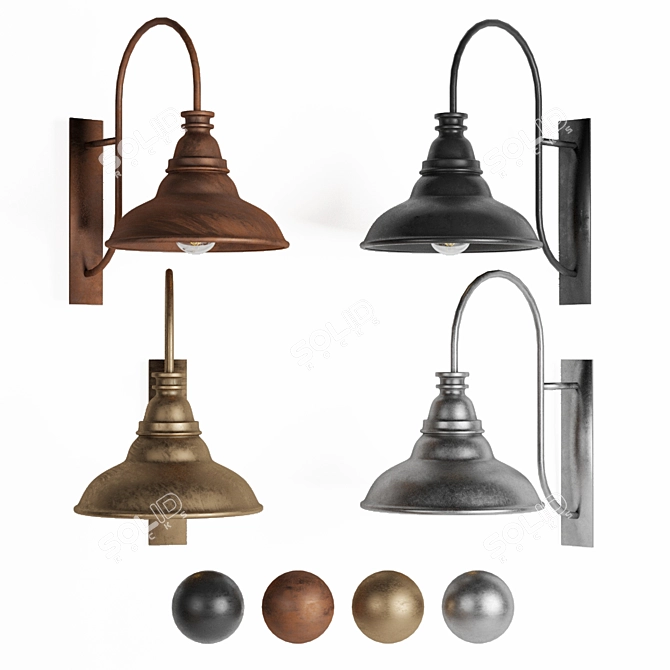 Barn Outdoor Lights - Vintage Style Illuminate 3D model image 2