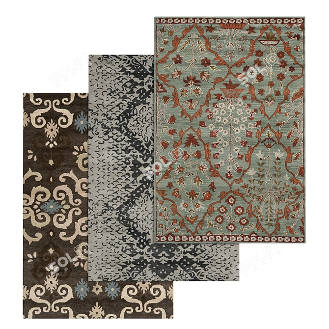 Luxury Carpet Set: High-Quality Textures 3D model image 1