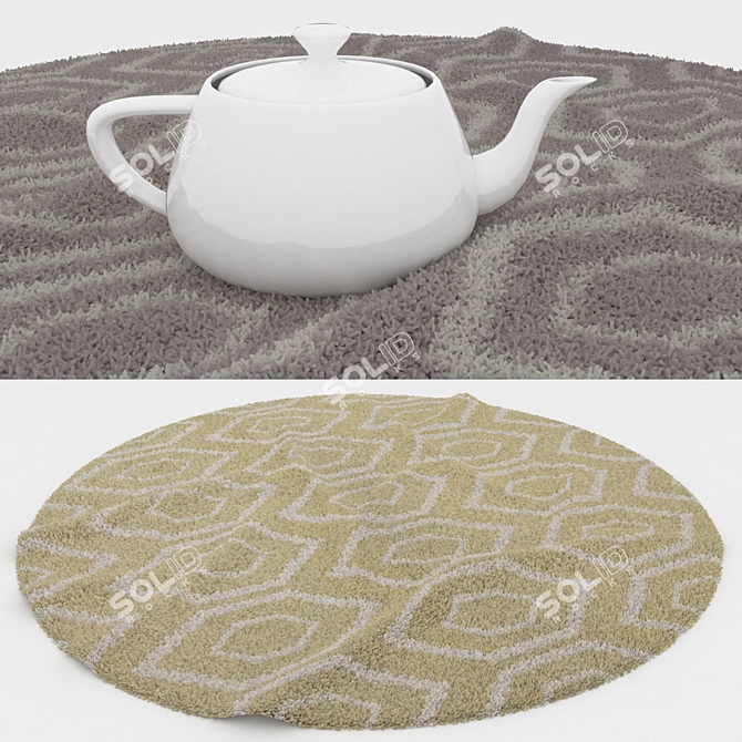 Round Carpet Set: Versatile 6-Piece Collection 3D model image 3