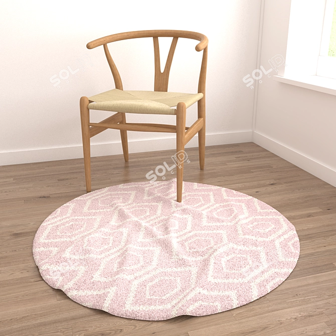 Round Carpet Set: Versatile 6-Piece Collection 3D model image 4