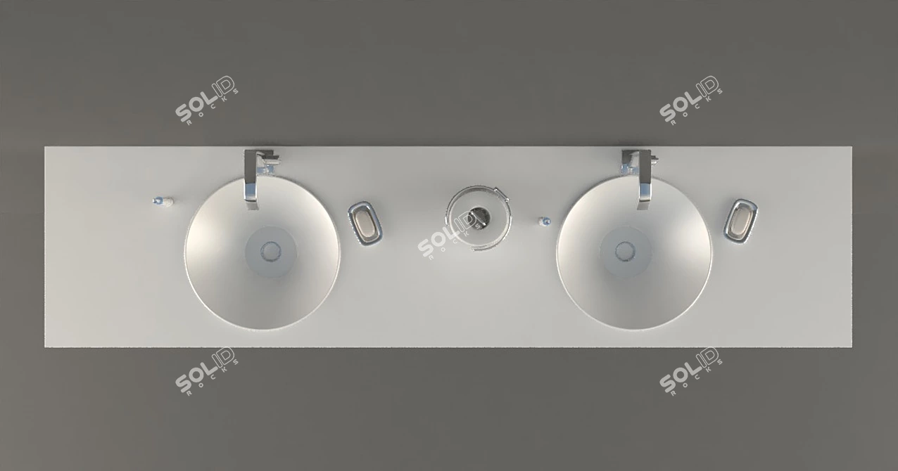 Sleek Modern Washbasin 3D model image 4