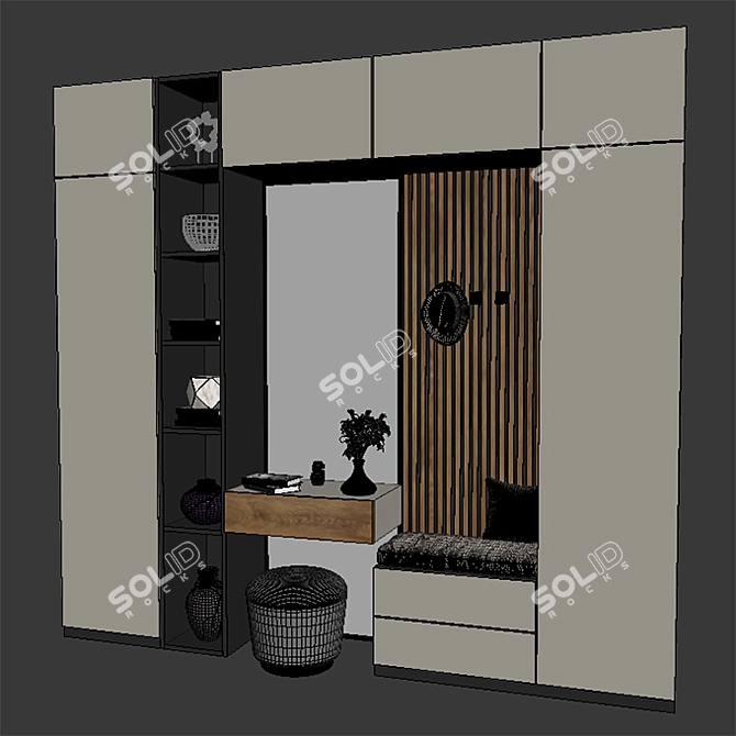 Sleek Hallway Hall Furniture 3D model image 3