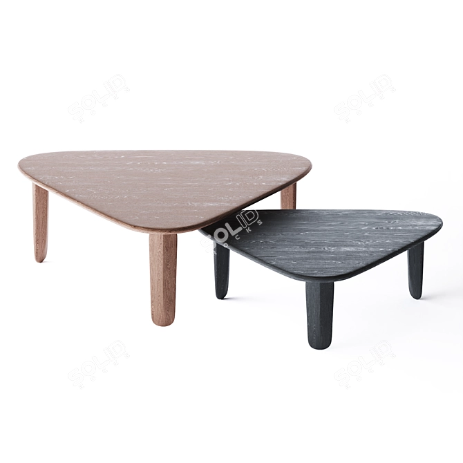 KUYU Triangular Wood Coffee Table 3D model image 1