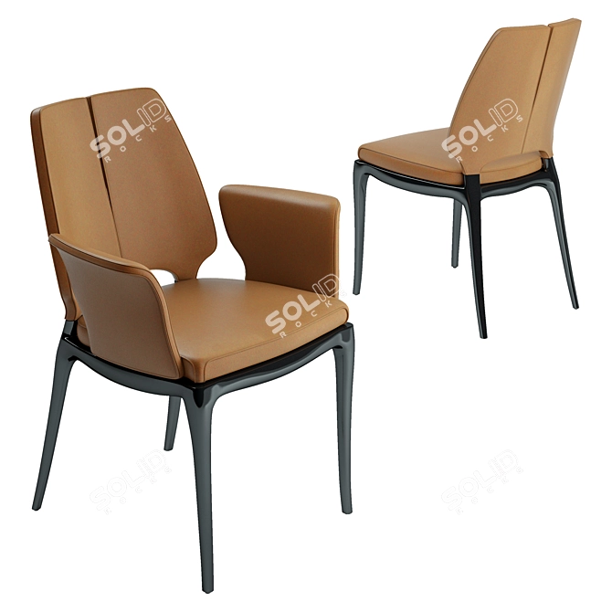 Contour Leather Chair 3D model image 1