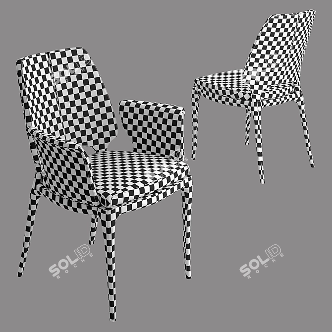 Contour Leather Chair 3D model image 4