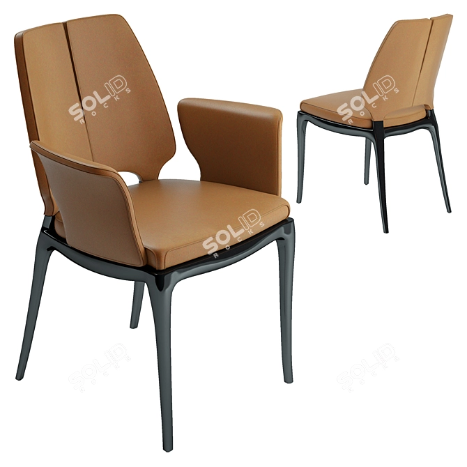 Contour Leather Chair 3D model image 5