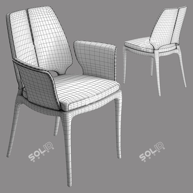 Contour Leather Chair 3D model image 7