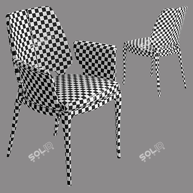 Contour Leather Chair 3D model image 8