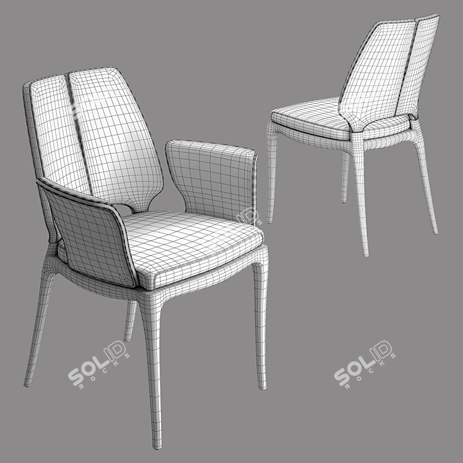 Contour Leather Chair 3D model image 12