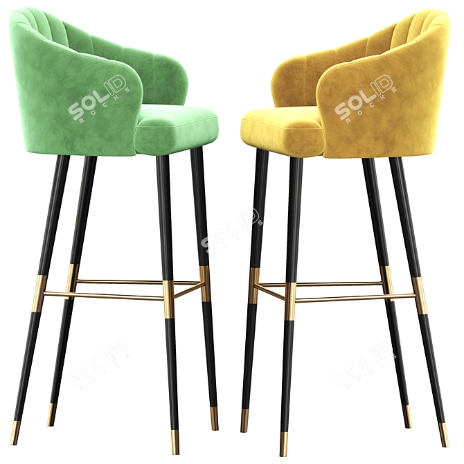 Stylish Ellis Bar Chair 3D model image 3