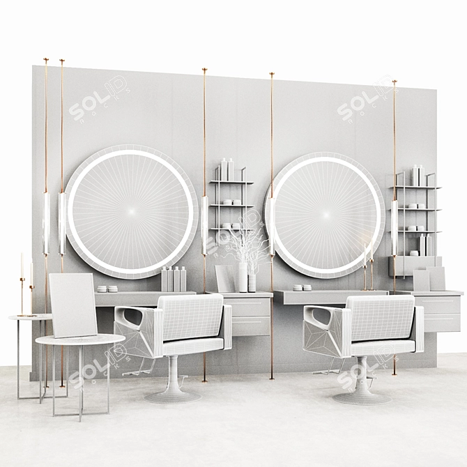 Elegant Salon Interiors 3D model image 4