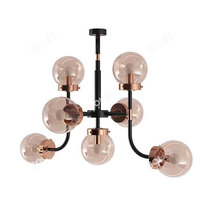 Elegant Alfa Gold Pendant Lamp 3D model image 1