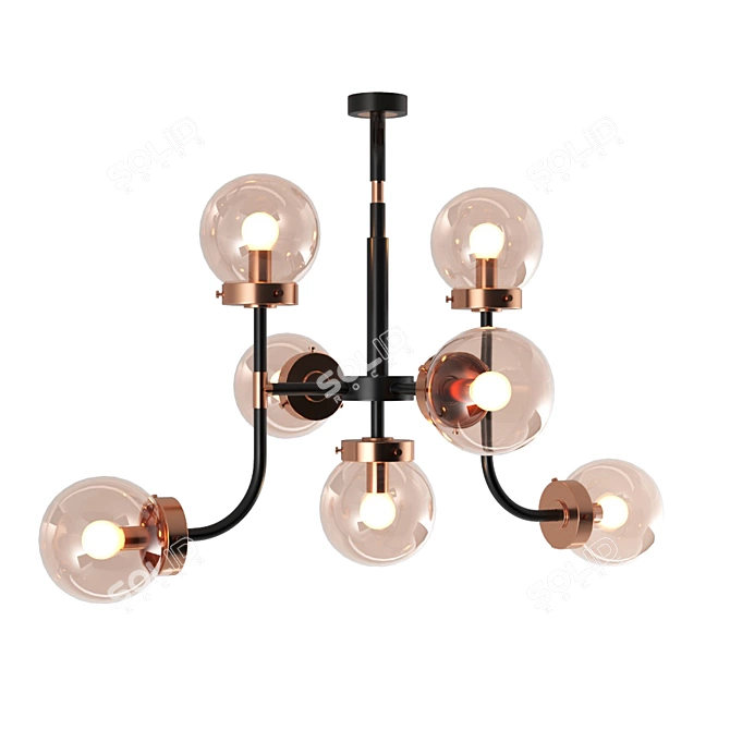 Elegant Alfa Gold Pendant Lamp 3D model image 3