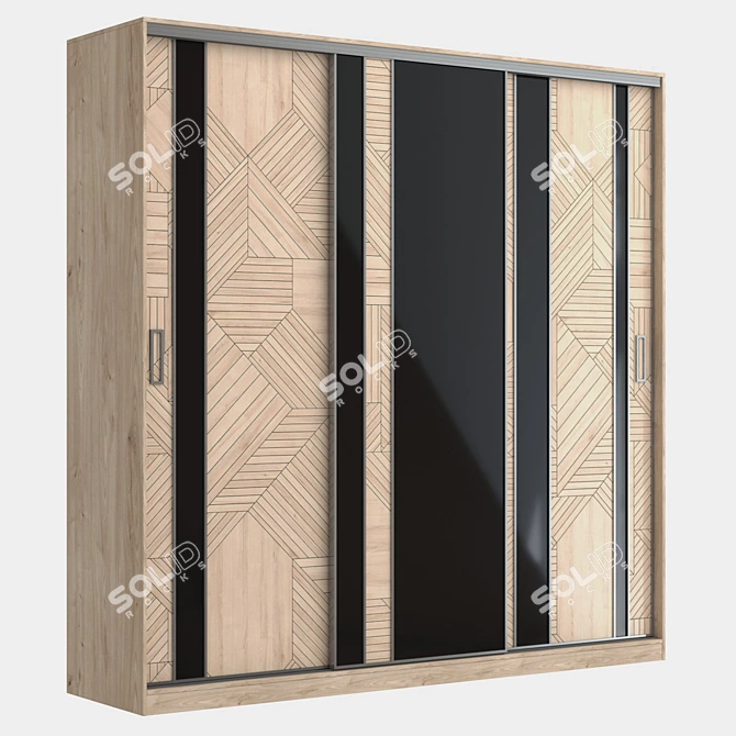 Modus MS163 Sliding Wardrobe: Narrow Profile, Seamless Texture 3D model image 2