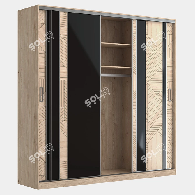 Modus MS163 Sliding Wardrobe: Narrow Profile, Seamless Texture 3D model image 3