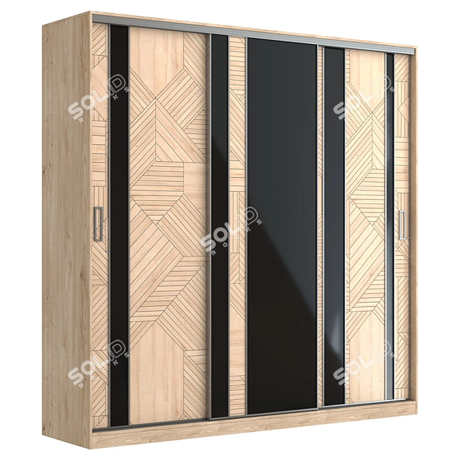 Modus MS163 Sliding Wardrobe: Narrow Profile, Seamless Texture 3D model image 6