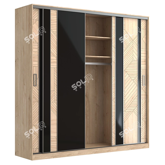 Modus MS163 Sliding Wardrobe: Narrow Profile, Seamless Texture 3D model image 7