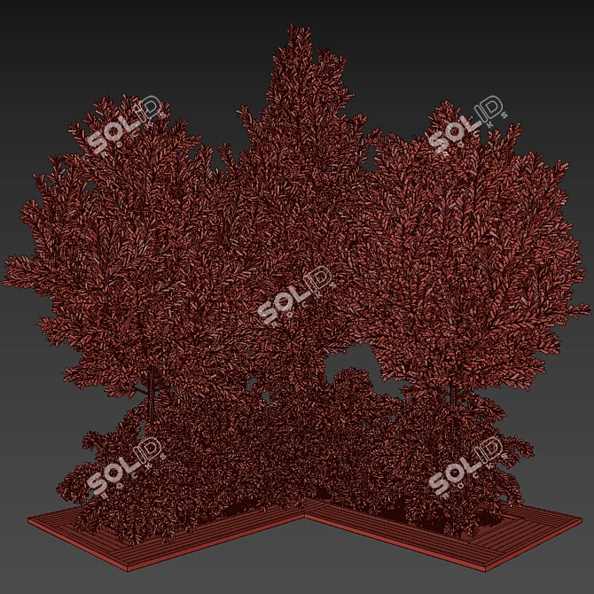 Garden Oasis Bush and Tree Set 3D model image 4