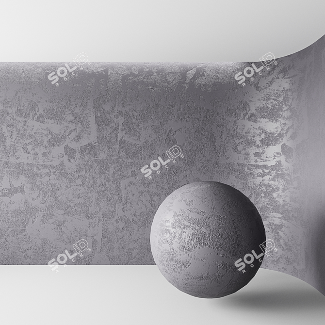 Customizable Concrete Plaster: Perfect PBR Material 3D model image 1